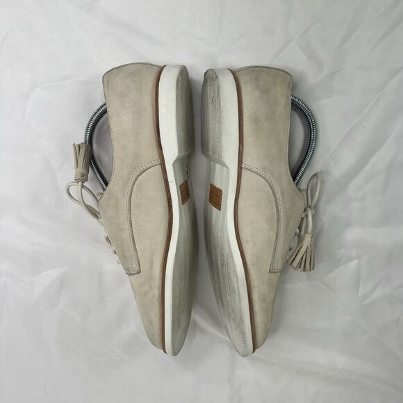 Coach Zinnia Nubuck Leather Tassel Loafer Oxford Flat Shoe Light Sand, size 9.5B - Picture 5 of 9